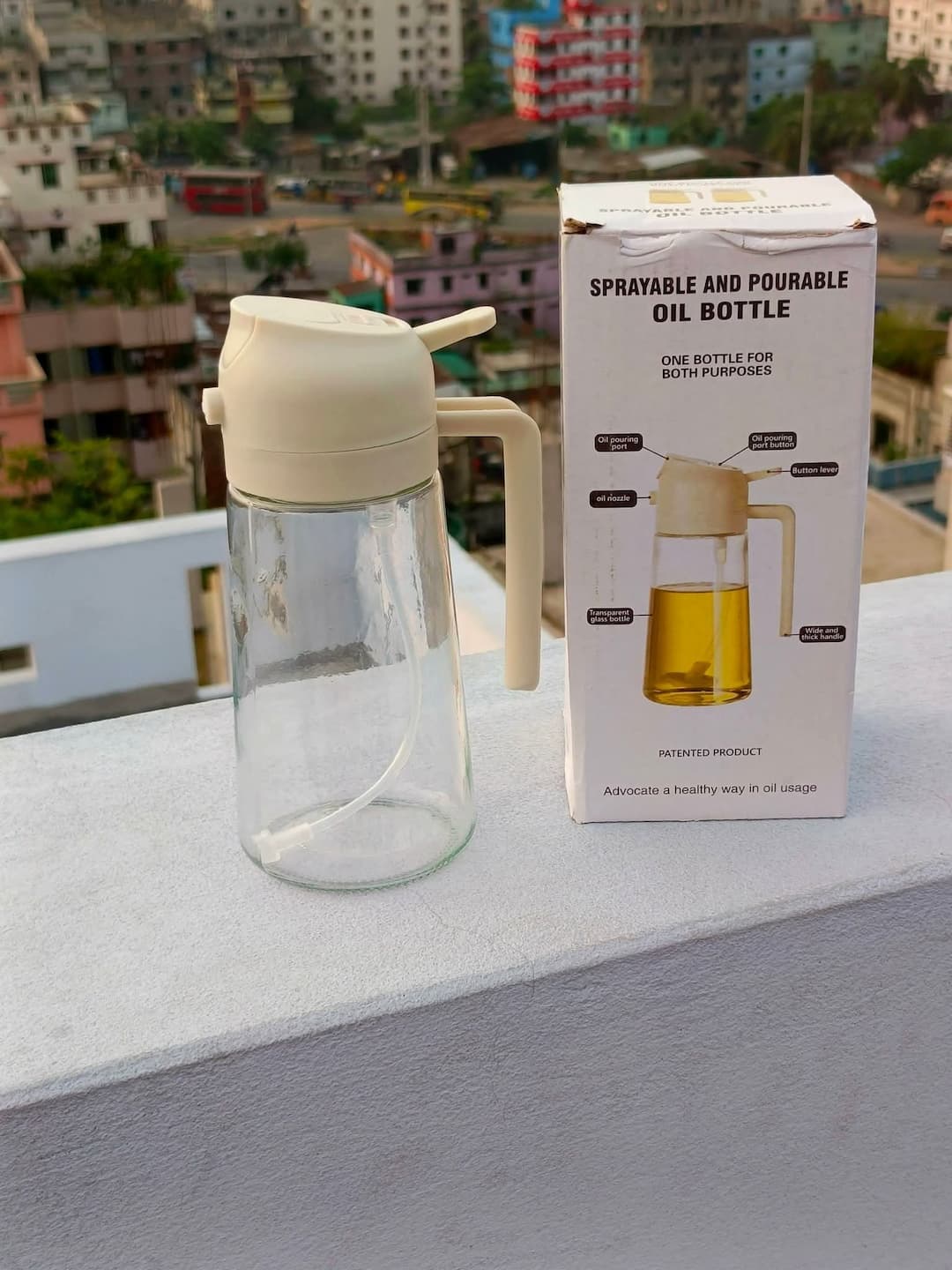 2 in 1 Oil Sprayer and Oil Dispenser Bottle (গ্লাস বডি) 🔥