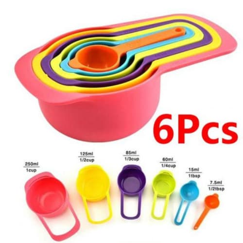 6Pcs set Multi Color Measurement Cup
