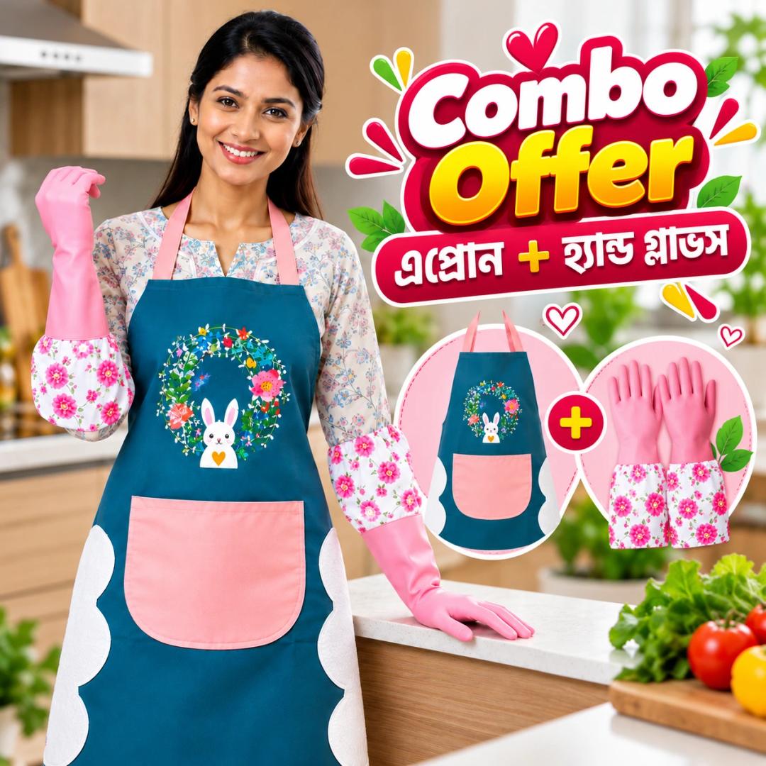 Waterproof Kitchen Apron + Long Hand Gloves