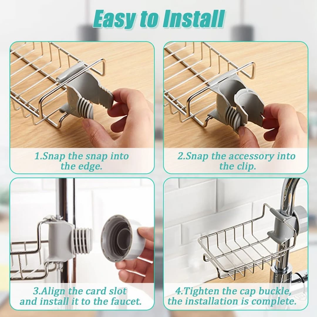 Faucet Sink Storage Stainless Steel Rack