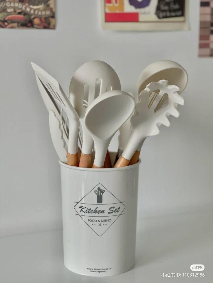 12pcs Wooden Silicone Kitchen Utensil set