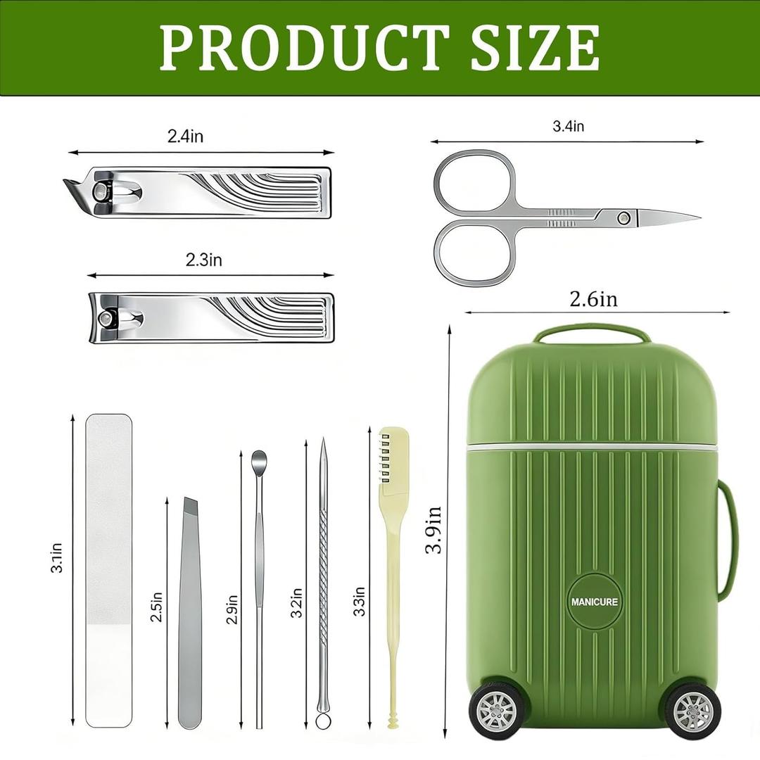 Mini Travel Suitcase Manicure & Pedicure Set (8 in 1)