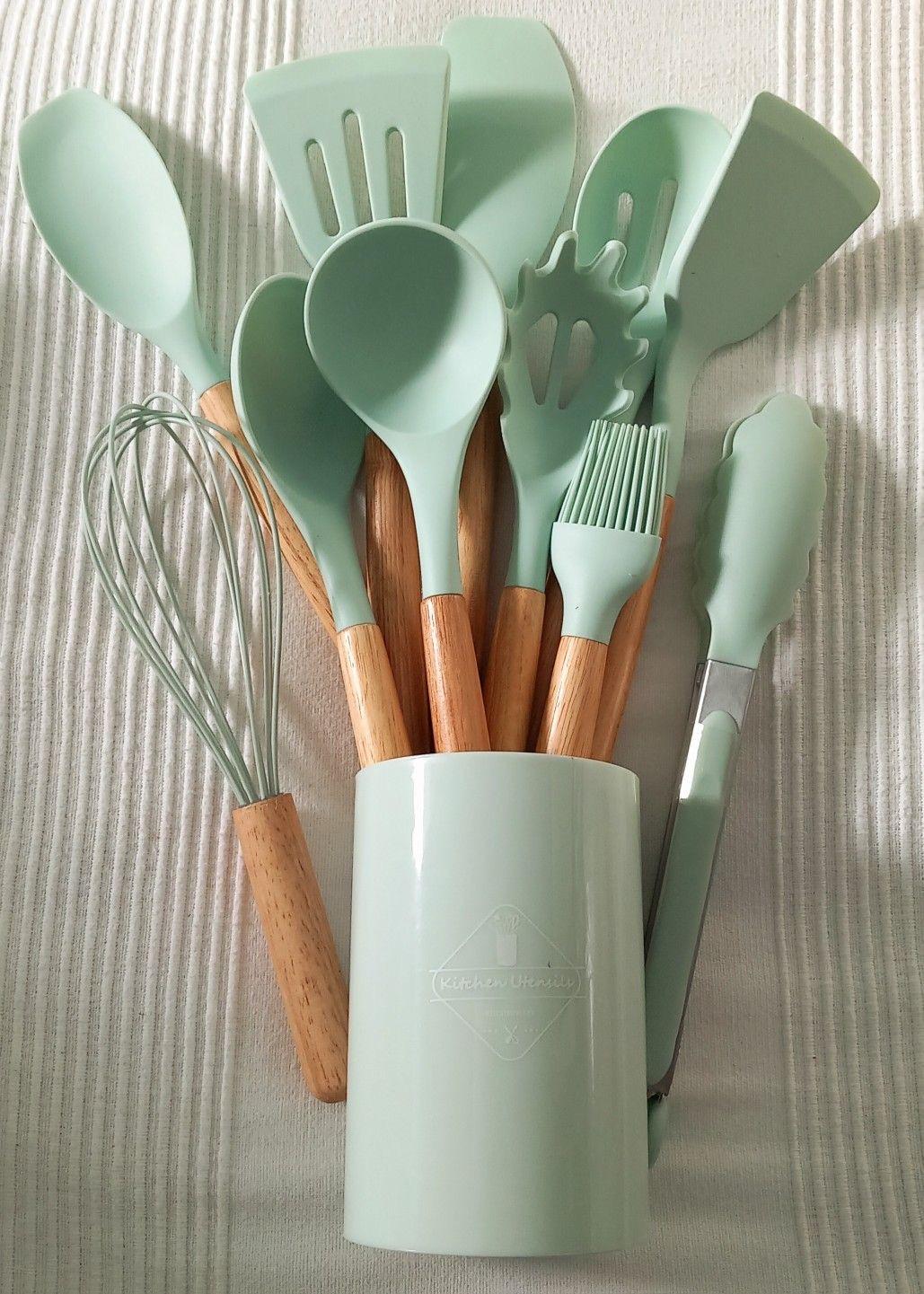 12pcs Wooden Silicone Kitchen Utensil set