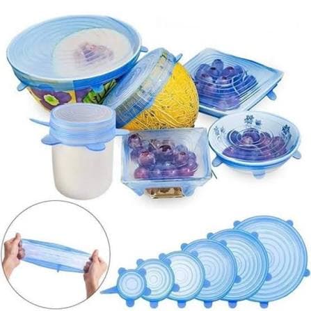 6 Pcs Silicone Lids Reusable Storage Bowl Cover