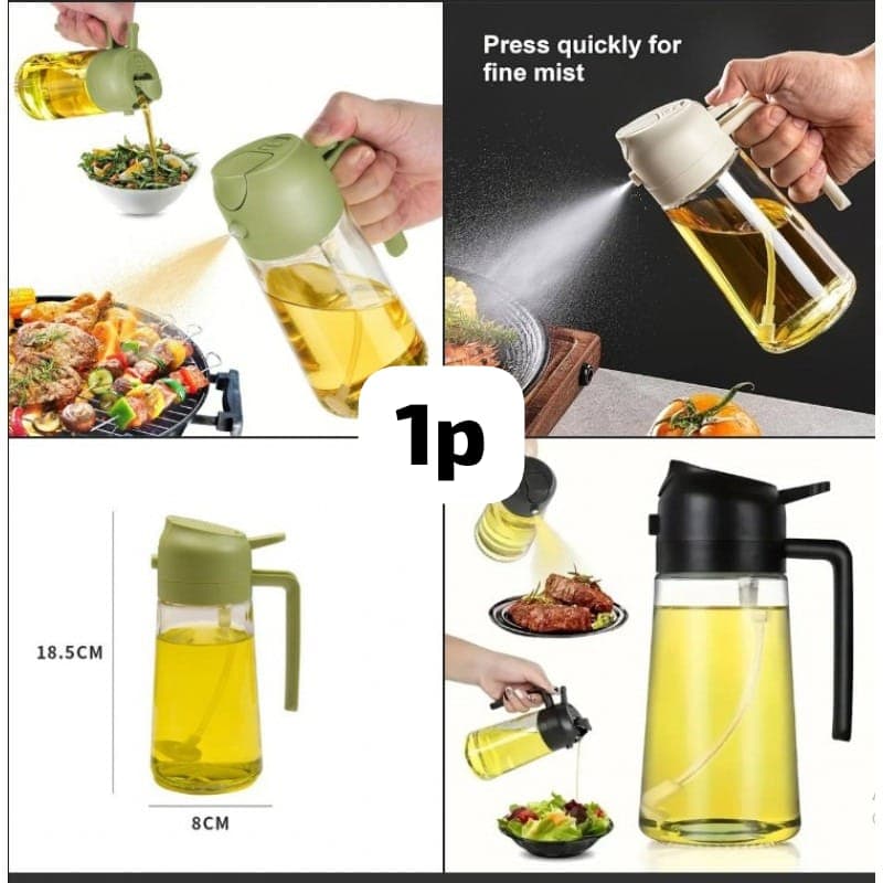 2 in 1 Oil Sprayer and Oil Dispenser Bottle (গ্লাস বডি) 🔥