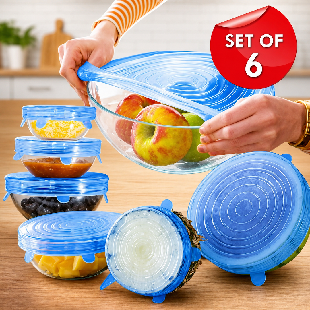 6 Pcs Silicone Lids Reusable Storage Bowl Cover