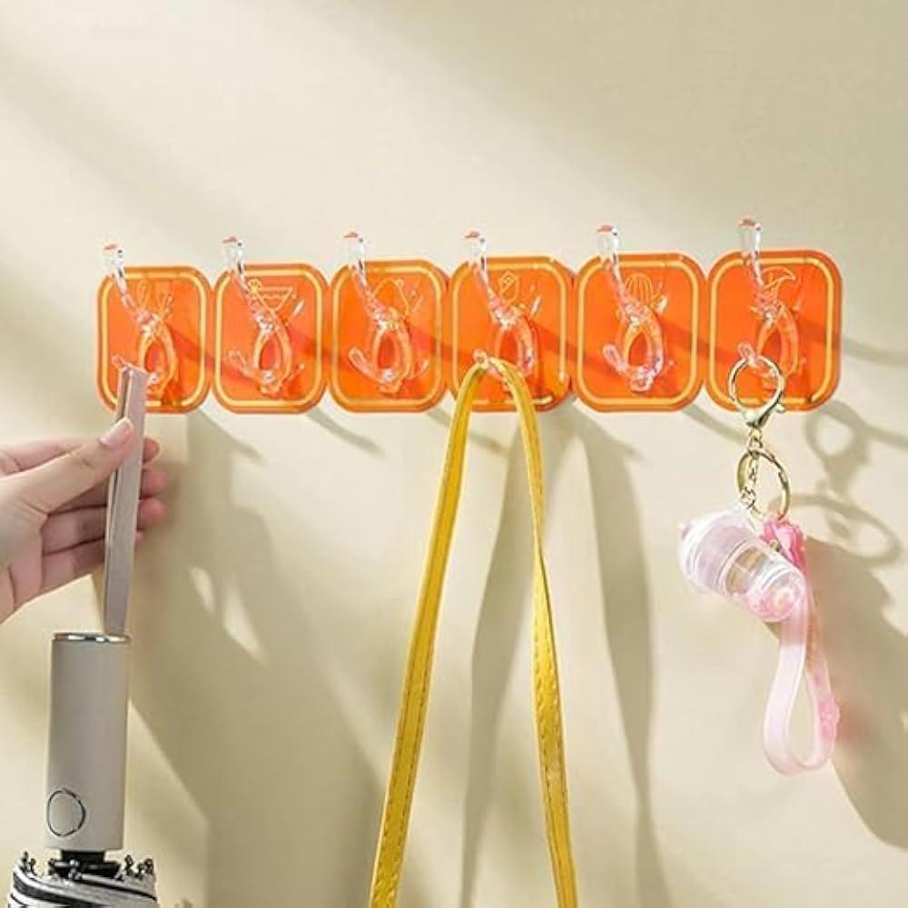 Self Adhesive Multi-purpose Wall Hooks (6pcs)