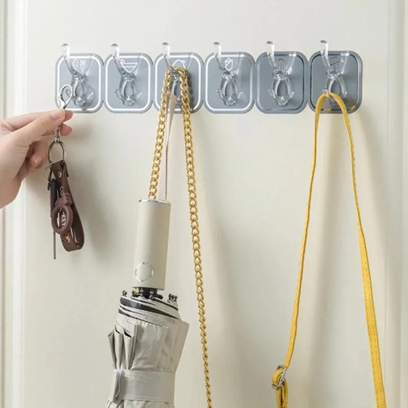Self Adhesive Multi-purpose Wall Hooks (6pcs)