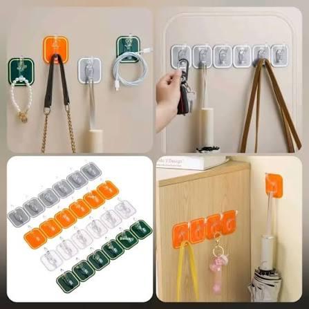 Self Adhesive Multi-purpose Wall Hooks (6pcs)