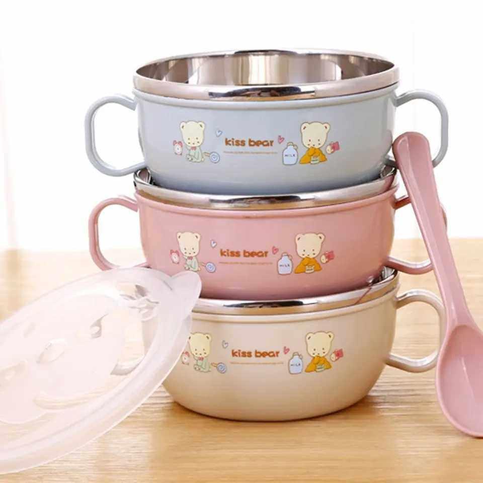 Baby Feeding Stainless Steel Bowl with Spoon