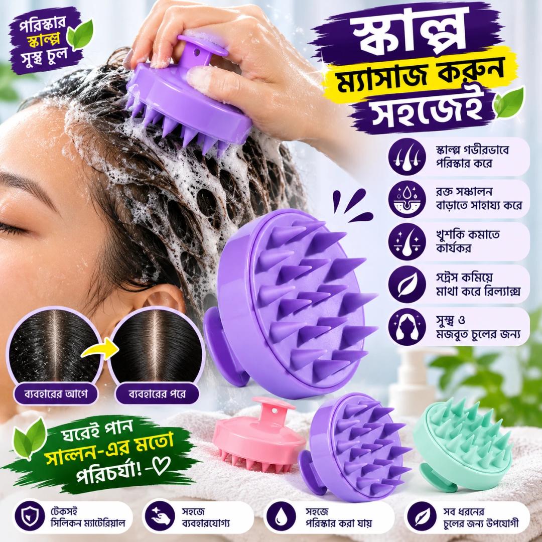 Silicone Shampoo Scalp Hair Massager