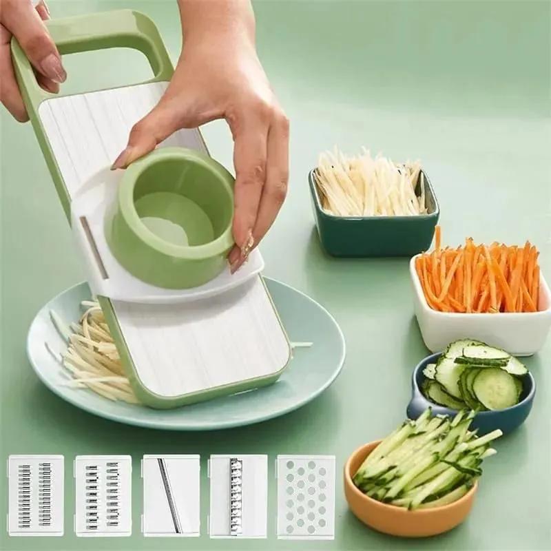 5-In-1 Multifunctional Vegetable Slicer Cutter Potato Shredders Garlic Carrot Grater Chopper