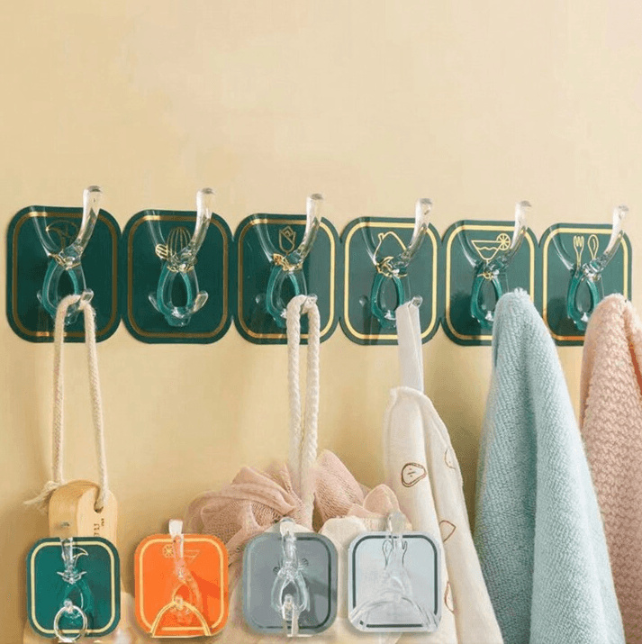 Self Adhesive Multi-purpose Wall Hooks (6pcs)