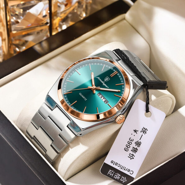 Watch for Men Elegant Ultra-thin Gemstone Design POEDAGAR 930 New Fashion Luminous Quartz Watches