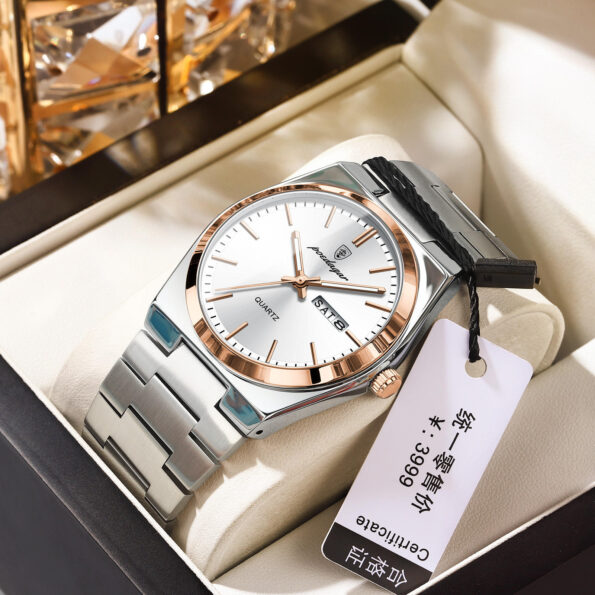 Watch for Men Elegant Ultra-thin Gemstone Design POEDAGAR 930 New Fashion Luminous Quartz Watches - Image 5