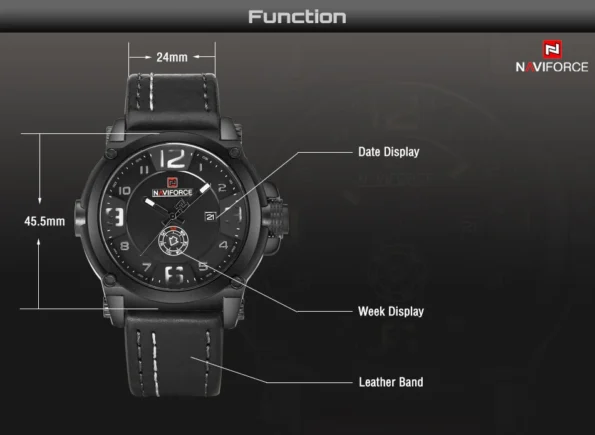 Naviforce 9099 L – Orange Red - Image 3