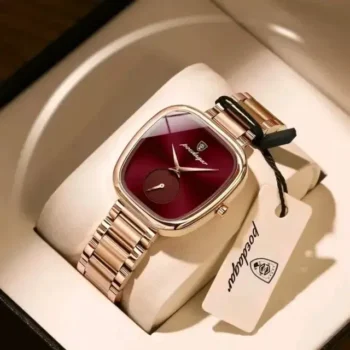 POEDAGAR 783 Luxury Elegant Women's Watch - Rose Gold & Green