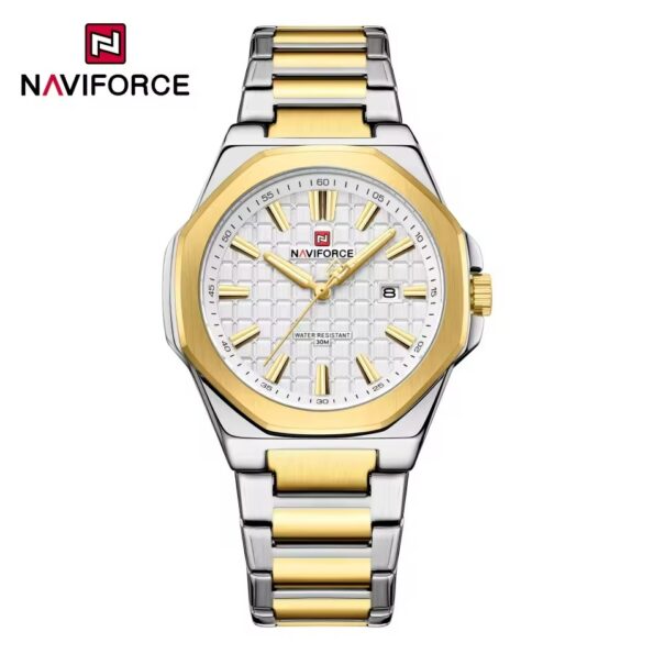 Naviforce 9258 CH For Men – Silver Gold Black - Image 3