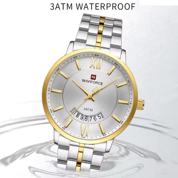 Naviforce 9238 – Silver Gold For Men - Image 2